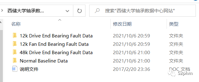 西储大学滚动轴承数据集文件